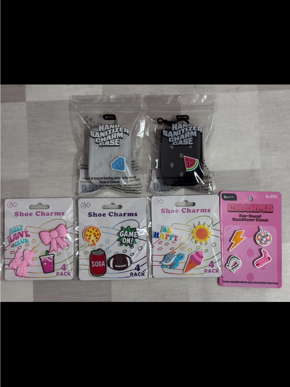 B.Pure Glitter and Black Hand Sanitizer Cases